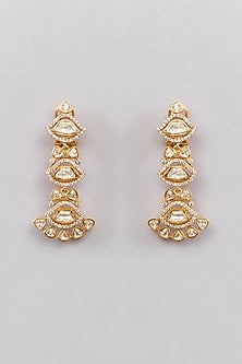 Gold Plated Moissanite Polki Layered Necklace Set