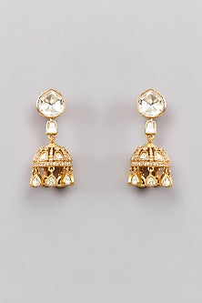 Gold Plated Moissanite Polki Necklace Set