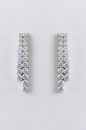 White Finish Diamond Layered Necklace Set