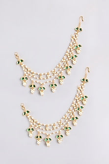 Gold Finish Kundan Polki Earchains