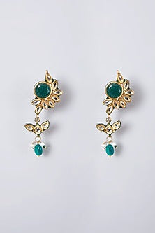 Gold Plated Pearl & Kundan Polki Choker Necklace Set
