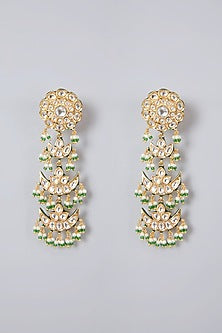 Gold Plated Kundan Polki & Pearl Long Necklace Set