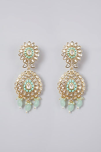 Gold Plated Kundan Polki & Beaded Necklace Set