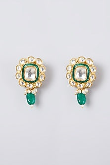 Gold Plated Kundan Polki & Pearl Choker Necklace Set