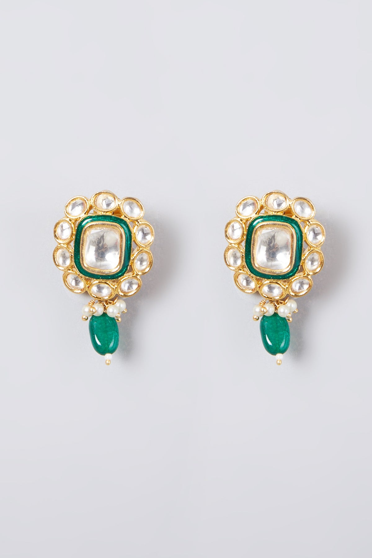 Gold Plated Kundan Polki & Pearl Choker Necklace Set