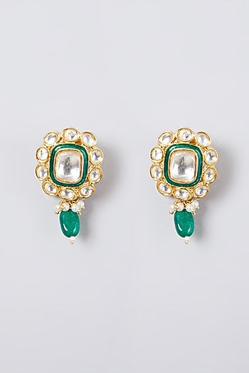 Gold Plated Kundan Polki & Pearl Choker Necklace Set