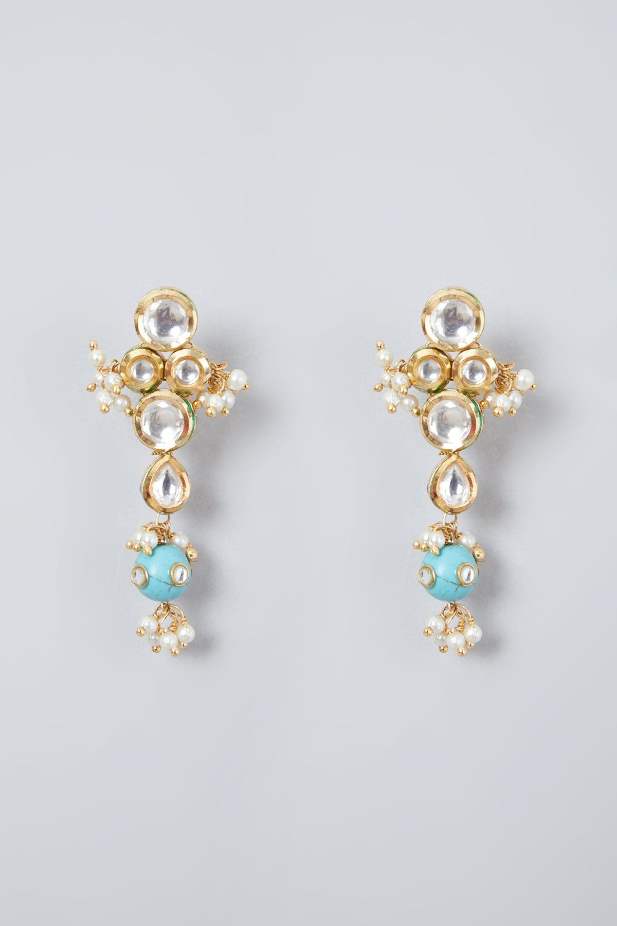 Gold Plated Kundan Polki & Pearl Choker Necklace Set