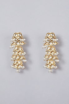 Gold Plated Kundan Polki & Pearl Layered Necklace Set
