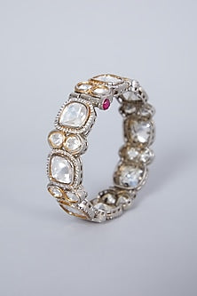 White Finish Kundan Polki & Diamond Kada