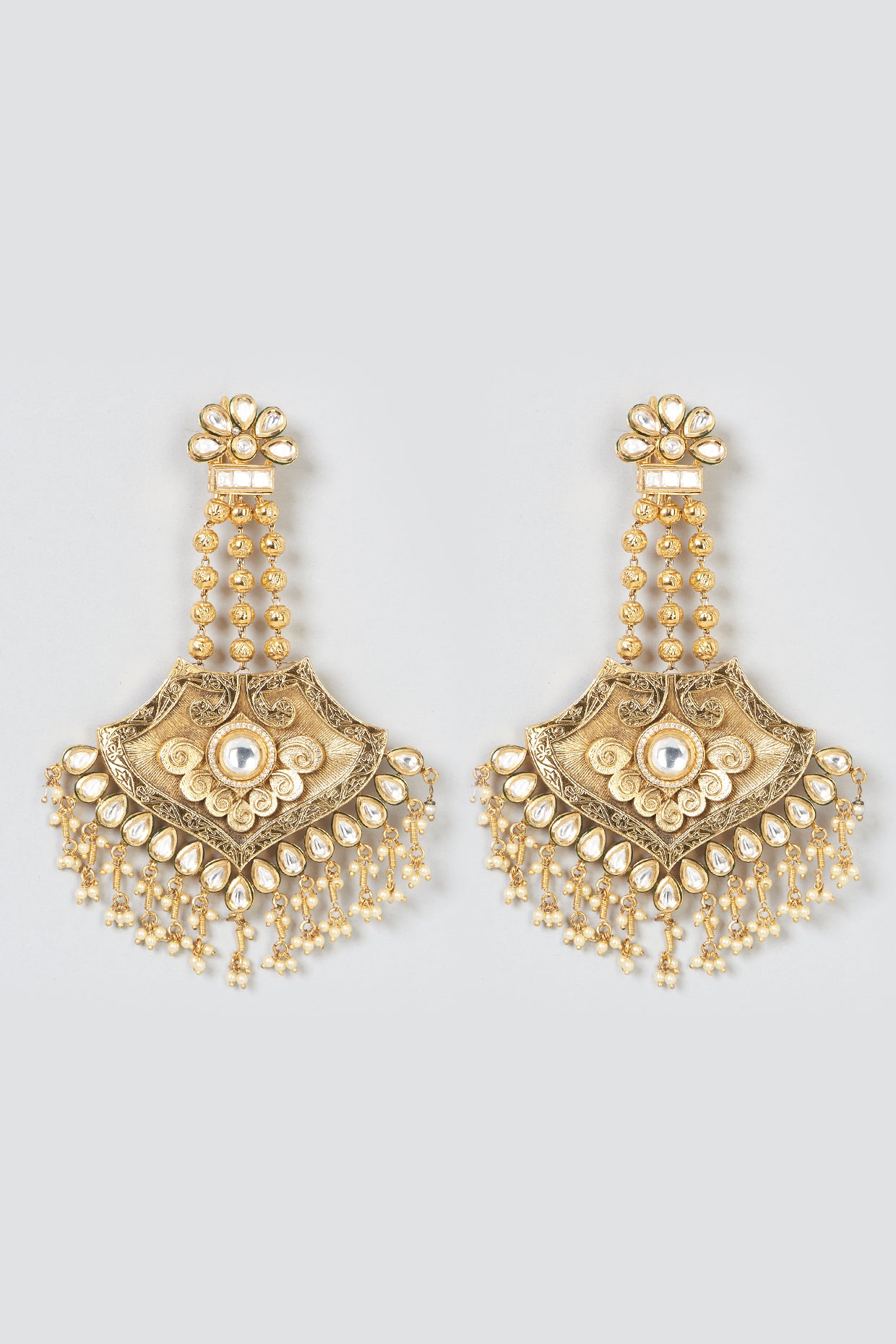 Gold Finish Kundan Polki Pasa