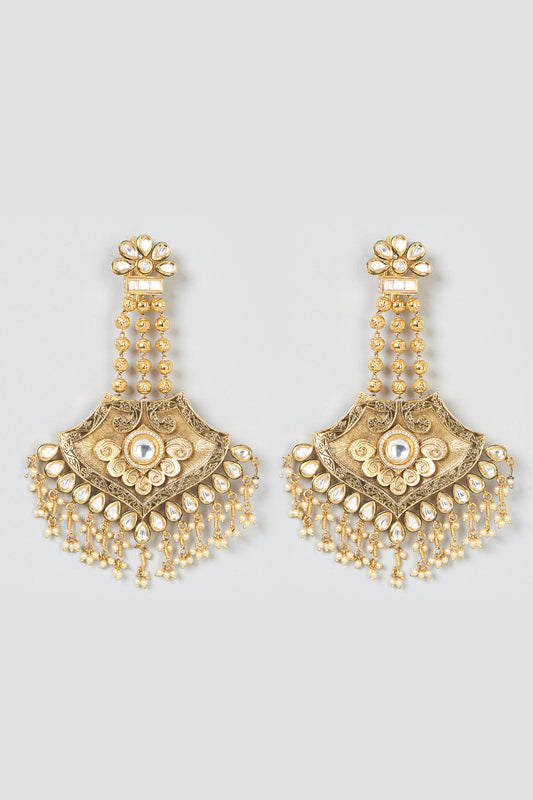 Gold Finish Kundan Polki Pasa