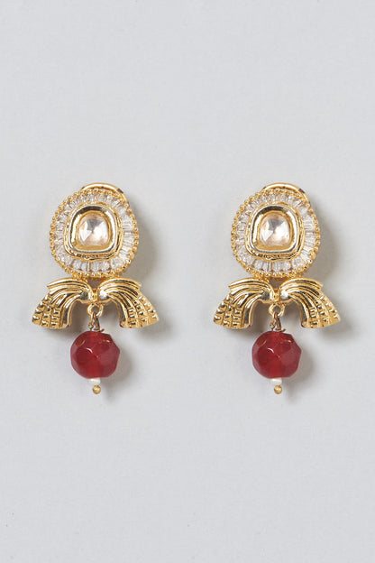 Gold Finish Kundan Polki Choker Necklace Set