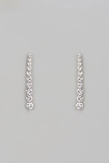 White Finish Diamond Dangler Earrings