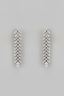 White Finish Diamond Necklace Set