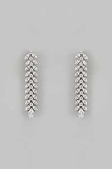 White Finish Diamond Necklace Set