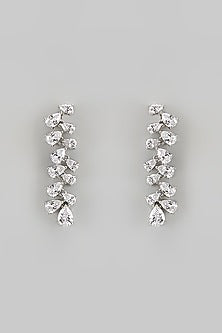 White Finish Diamond Necklace Set