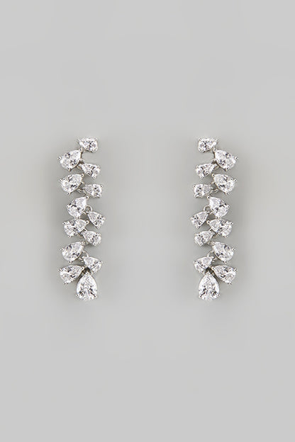 White Finish Diamond Necklace Set