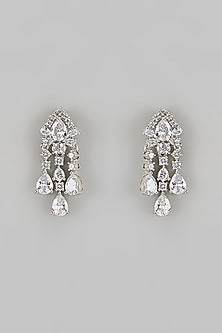 White Finish Diamond Necklace Set