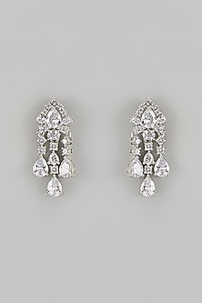 White Finish Diamond Necklace Set