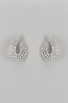 White Finish Diamond Earrings