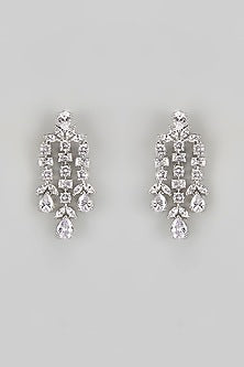 White Finish Diamond Layered Necklace Set