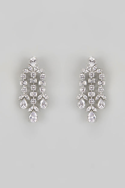 White Finish Diamond Layered Necklace Set