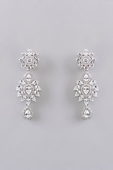 White Finish Diamond Layered Necklace Set