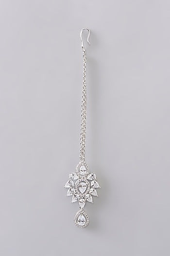White Finish Diamond Layered Necklace Set