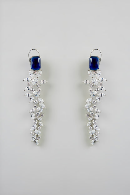White Finish Diamond Dangler Earrings