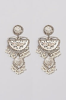 Oxidised Finishi Beaded & Pearl Dangler Earrings