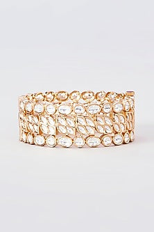 Gold Finish Kundan Polki Kada