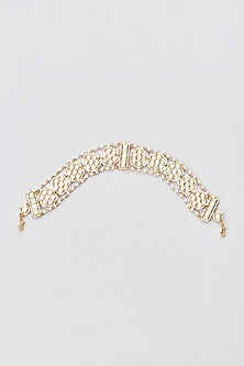 Gold Finish Kundan Polki Sheesh Patti
