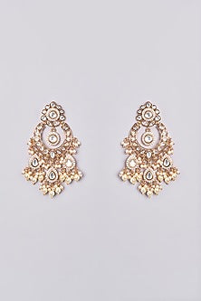 Gold Plated Kundan Polki & Pearl Necklace Set