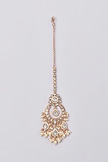 Gold Plated Kundan Polki & Pearl Necklace Set