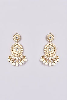 Gold Plated Kundan Polki & Pearl Necklace Set