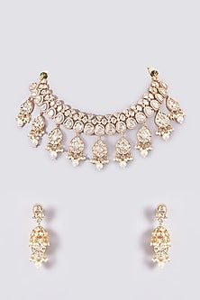 Gold Plated Kundan Polki Necklace Set
