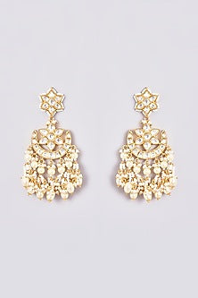 Gold Plated Kundan Polki & Pearl Necklace Set