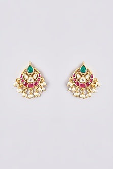 Gold Plated Kundan Polki & Pearl Meenakari Necklace Set