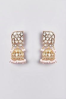 Gold Plated Green Kundan Polki Necklace Set