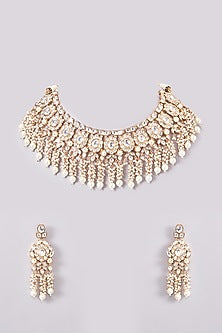 Gold Plated Kundan Polki Necklace Set
