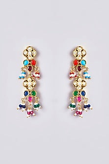 Gold Plated Kundan Polki & Jadau Stone Necklace Set