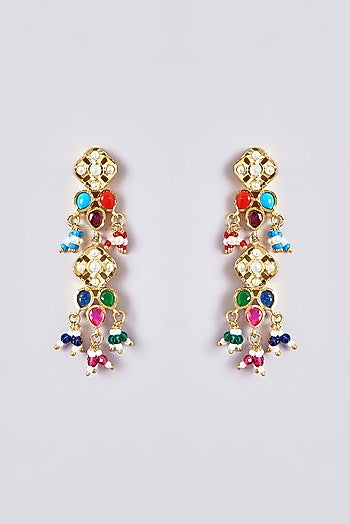 Gold Plated Kundan Polki & Jadau Stone Necklace Set