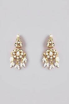 Gold Plated Kundan Polki & Jadau Stone Long Necklace Set