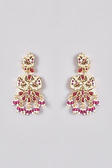 Gold Plated Kundan Polki & Jadau Stone Long Necklace Set