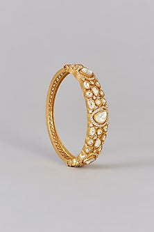 Gold Finish Moissanite Polki Kada