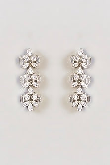 White Finish Diamond Necklace Set