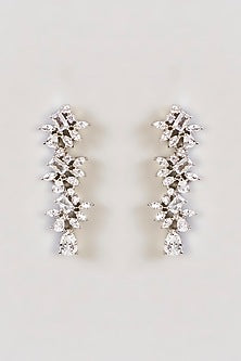 White Finish Diamond Necklace Set