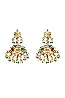 Gold Plated Kundan Polki & Navratna Necklace Set