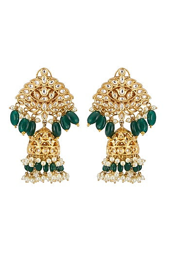 Gold Plated Kundan Polki Mango Mala Necklace Set