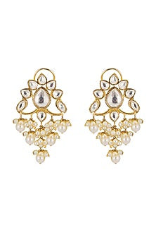 Gold Plated Kundan Polki & Pearl Choker Necklace Set